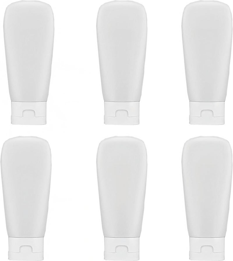 VASANA 6PCS 60ml/2oz Emply Refill Clear Plastic Cosmetic Squeeze Soft Tube Vial with Flip Cap Cover Makeup Travel Sample Packing Storage Holder for Toothpaste Shampoo Facial Cleanser Body Lotion - Image 1