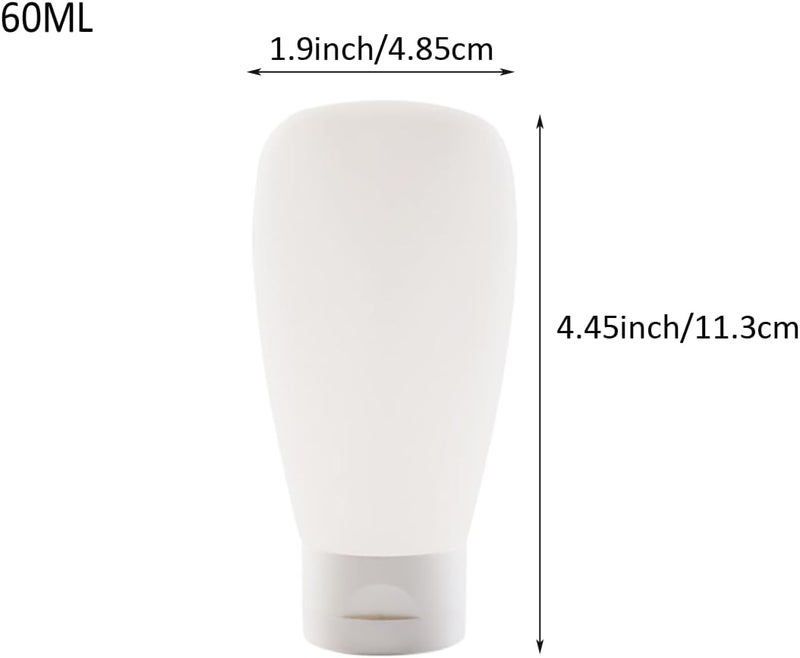VASANA 6PCS 60ml/2oz Emply Refill Clear Plastic Cosmetic Squeeze Soft Tube Vial with Flip Cap Cover Makeup Travel Sample Packing Storage Holder for Toothpaste Shampoo Facial Cleanser Body Lotion - Image 2