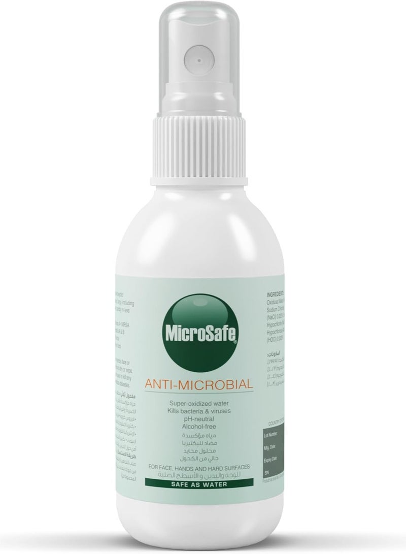 Microsafe Anti-Microbial Disinfectant Spray 120ml - Hospital-Grade Surface & Skin Sanitizer - Alcohol-Free & Non-Toxic - Kills 99.99% of Germs - Image 1
