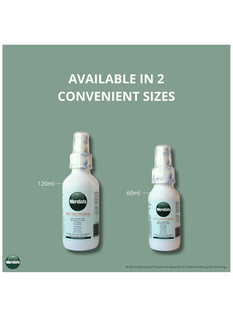Microsafe Anti-Microbial Disinfectant Spray 120ml - Hospital-Grade Surface & Skin Sanitizer - Alcohol-Free & Non-Toxic - Kills 99.99% of Germs - Image 5