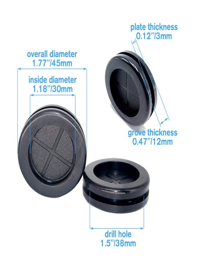 ECUDIS 1-3/16" ID 1-1/2" Drill Hole Rubber Grommets Firewall Hole Plugs Wire Protection(Round, 8 Pcs) - Image 3