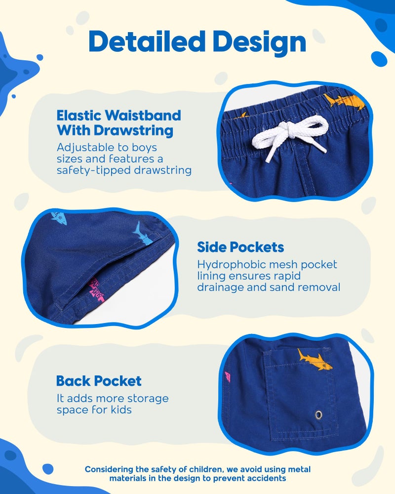 maamgic Boys Swim Trunks Toddler Swim Shorts Little Boys Bathing Suit Swimsuit Toddler Boy Swimwear,Royal Blue,3 T - Image 4
