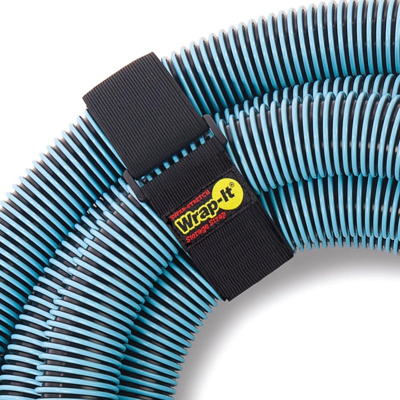 Wrap-It Storage Super-Stretch Straps - 24" (4 Pack) Black - Elastic Hook and Loop Cinch Straps fir Garden and Pool Hose Storage - Image 1