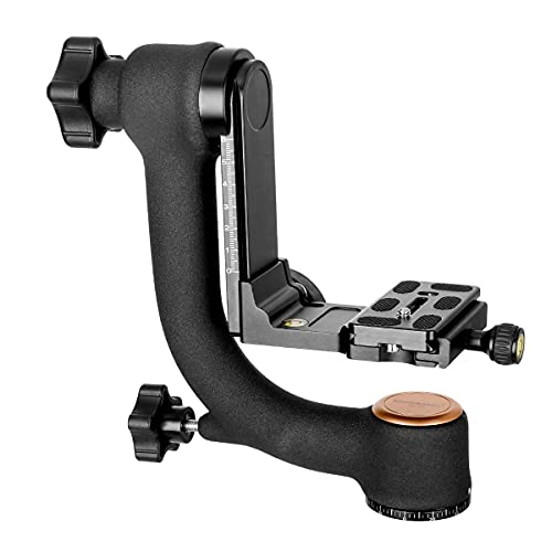 VIBLITZ® Professional Heavy Duty Metal 360 Degree Panoramic Gimbal Tripod Head with Arca-Swiss Standard 1/4'' Quick Release Plate and Bubble Level for Digital. Item Name - Image 1