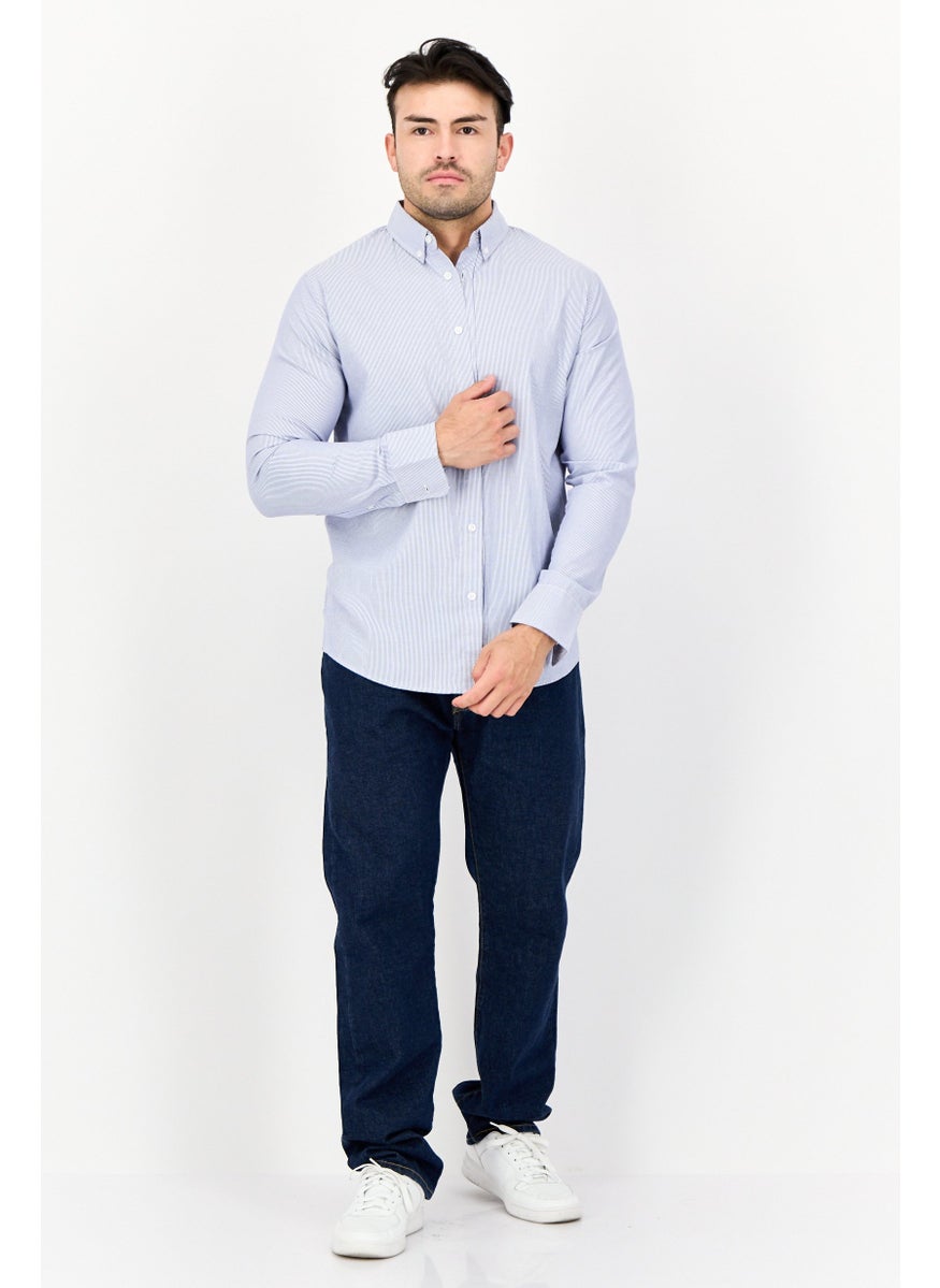 English Laundry Men Regular Fit Micro Stripe Long Sleeves Casual Shirt, Multicolor  - Image 4
