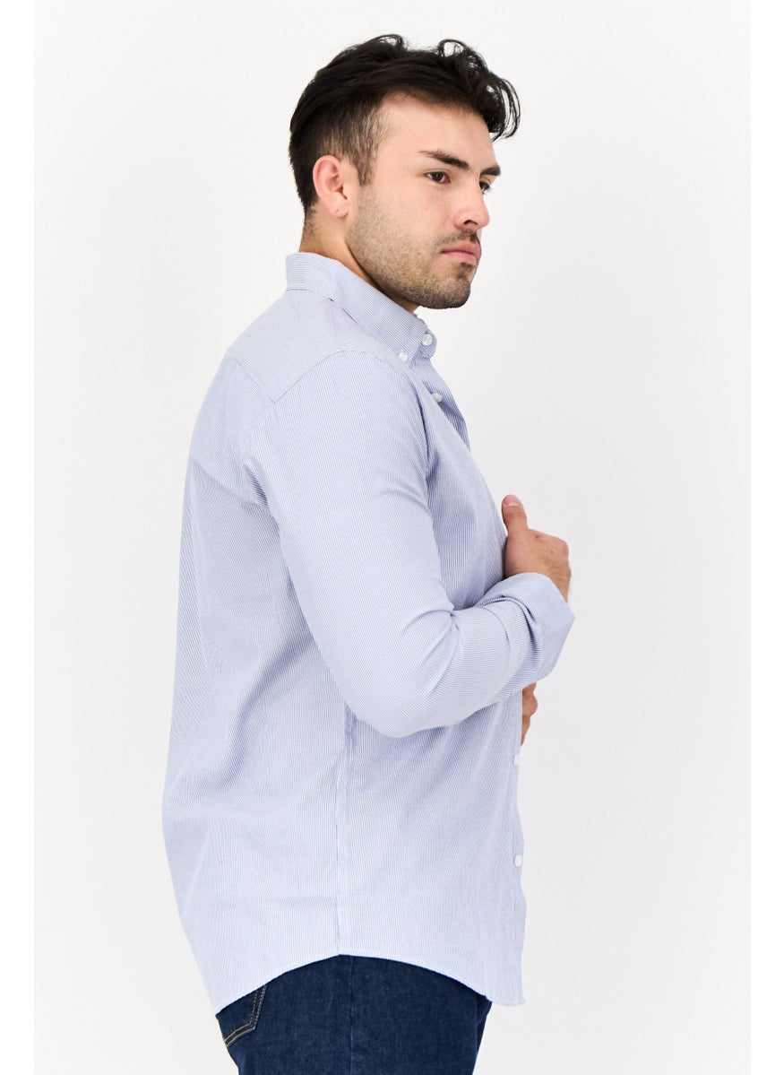 English Laundry Men Regular Fit Micro Stripe Long Sleeves Casual Shirt, Multicolor  - Image 2