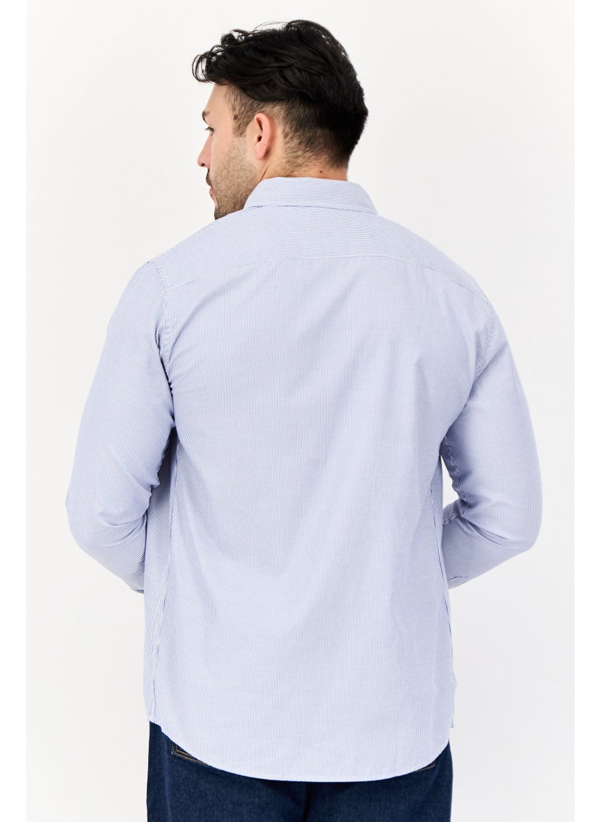English Laundry Men Regular Fit Micro Stripe Long Sleeves Casual Shirt, Multicolor  - Image 3