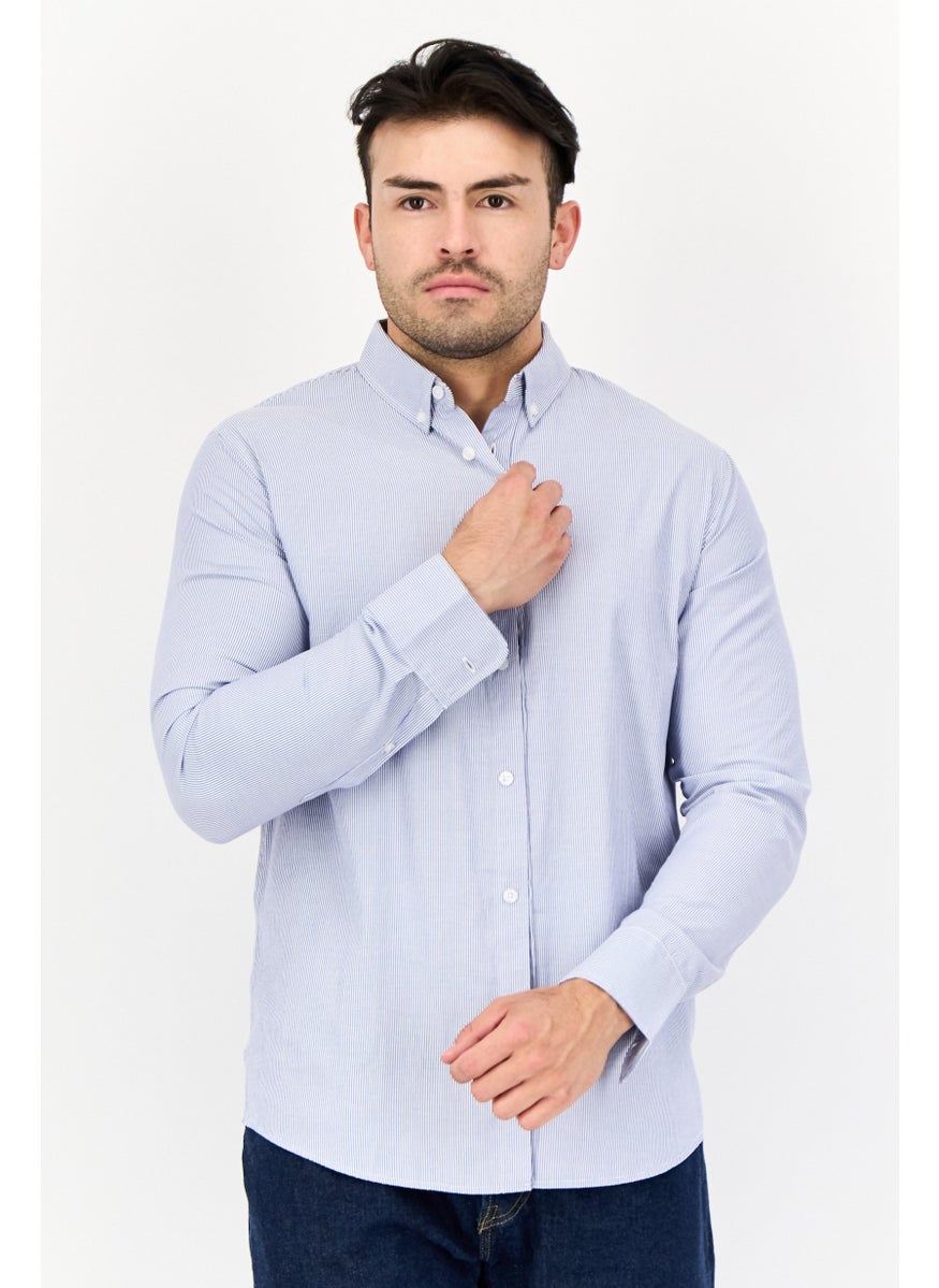 English Laundry Men Regular Fit Micro Stripe Long Sleeves Casual Shirt, Multicolor  - Image 1