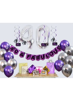 40 & Fabulous Birthday Party Pack Purple & Silver Happy Birthday Bunting Balloon And Swirls Pack Birthday Decorations 40Th Birthday Party Supplies - pzsku/Z817AAF667F5FB7E34F3EZ/45/_/1720769378/36bc2116-ad9d-4a37-820a-a07f5c681cf5