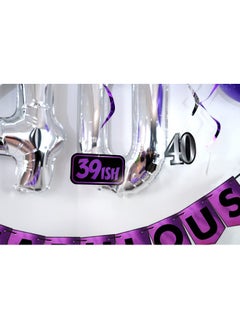 40 & Fabulous Birthday Party Pack Purple & Silver Happy Birthday Bunting Balloon And Swirls Pack Birthday Decorations 40Th Birthday Party Supplies - pzsku/Z817AAF667F5FB7E34F3EZ/45/_/1720770128/839ac447-a63b-4fd6-bcf6-62faee78f999