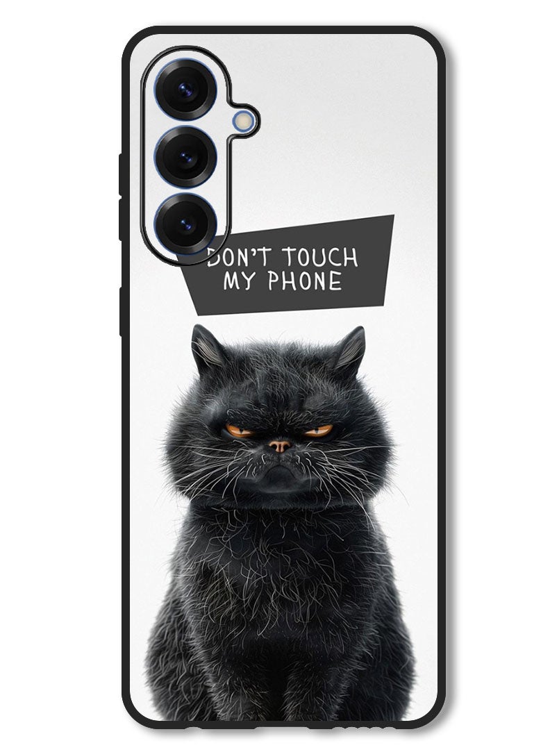 Theodor Case Compatible with Samsung Galaxy A36 Protection Shockproof Bumper Cover Dont Touch My Phone Cat - Image 1