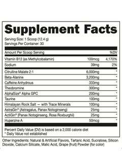Bucked Up Bucked Up - Woke - HIGH STIM Pre Workout - Best Tasting - Focus Nootropic, Pump, Strength and Growth, 30 Servings (Grape)  - Image 2