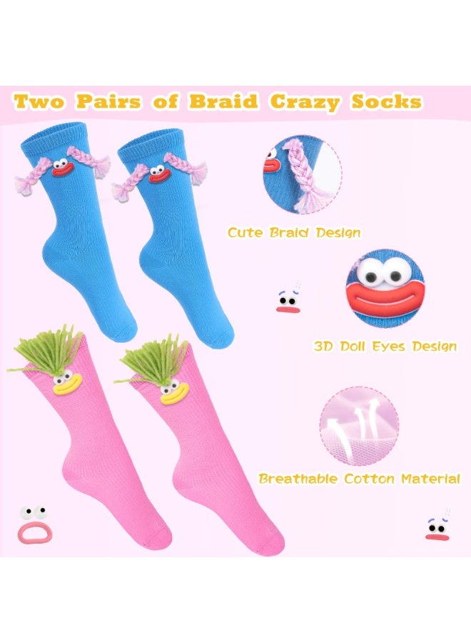NajmStyle Funny Crazy Socks 2 Pairs Novelty Cartoon Socks for Boys and Girls, Colorful and Cute, Perfect for Gag Gifts, Party Favors, Birthday Presents, and Fun Everyday Wear - Image 3