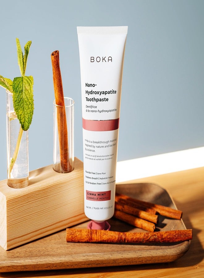 Boka Cinna Mint (Cinnamon Toothpaste w/Mint) Natural, Fluoride Free - Nano Hydroxyapatite - Remineralizing, Sensitive Teeth, Whitening - Dentist Recommended for Adult & Kids Oral Care - 4oz, USA Made - Image 2