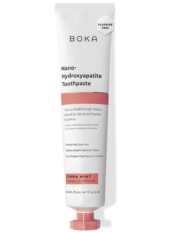 Boka Cinna Mint (Cinnamon Toothpaste w/Mint) Natural, Fluoride Free - Nano Hydroxyapatite - Remineralizing, Sensitive Teeth, Whitening - Dentist Recommended for Adult & Kids Oral Care - 4oz, USA Made - Image 1