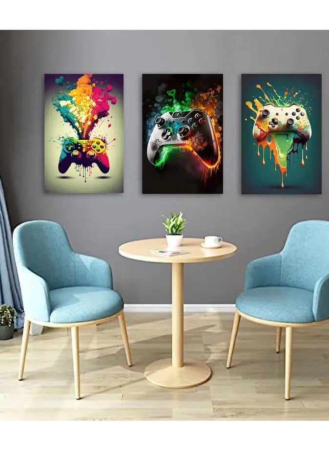 A Wall Art Painting With Canvas Material Stretched On a Wooden Frame, With a Gaming Controller design without Edges, For Youth Rooms, Electronic gaming clubs, And Game Lovers,BIG SIZE 55*35 cm - pzsku/Z817AE22A41D01F44AF5BZ/45/_/1715833802/dc1eff96-5815-4ea7-9093-58e084902c0b