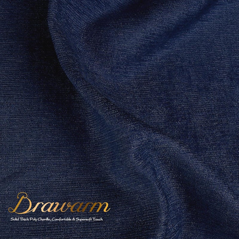 BRAWARM Throw Pillow Covers 12x20 Inches - Navy Blue Chenille Lumbar Pillow Covers Pack of 2, Solid Dyed Soft Chenille Pillow Cases for Couch Sofa Bed Home Decoration - Image 4
