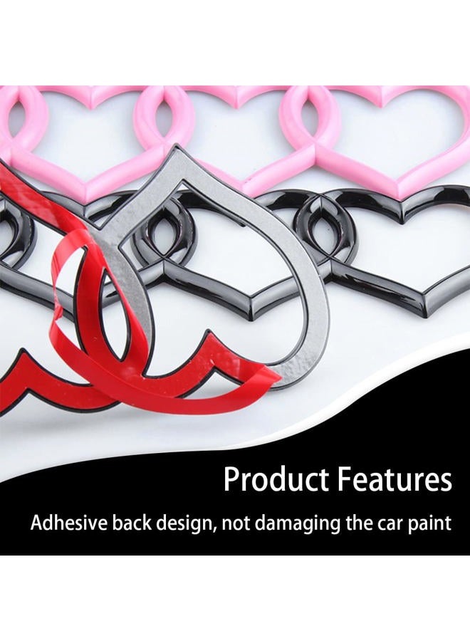 Middrivr Love Heart Logo Rear Trunk Emblem, 3D Badge Decal Sticker, Car Accessories Exterior Decoration, Car Replacement 3D Sticker Fit for Audi A3 A4 A5 A6 A8 TT R8 Q3 Q5 Q7 (Pink), 3038 - Image 4