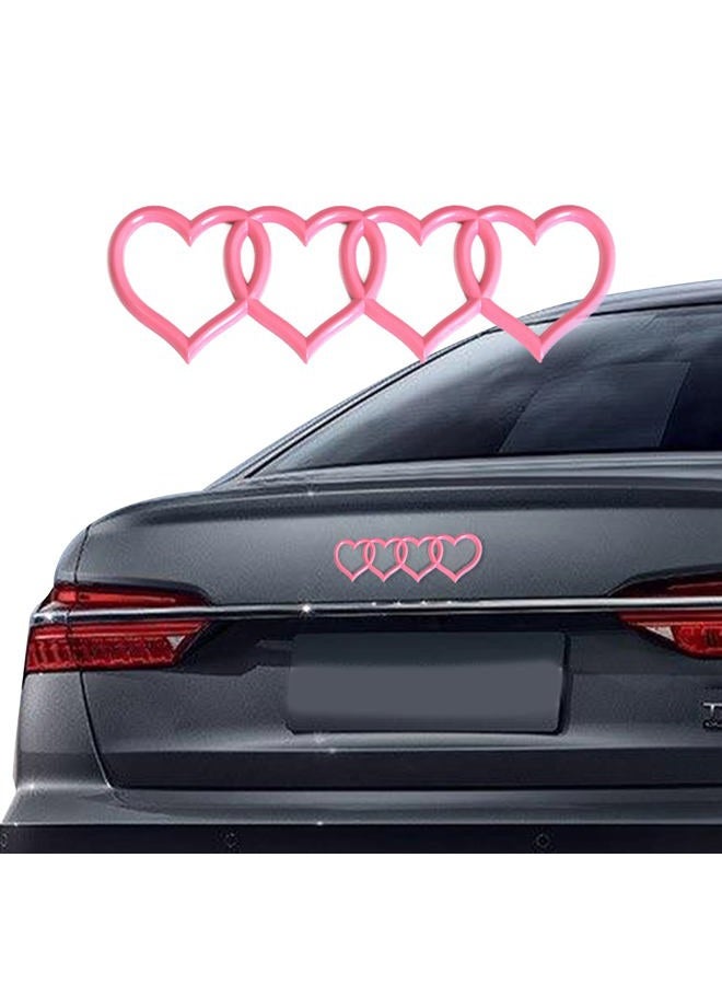 Middrivr Love Heart Logo Rear Trunk Emblem, 3D Badge Decal Sticker, Car Accessories Exterior Decoration, Car Replacement 3D Sticker Fit for Audi A3 A4 A5 A6 A8 TT R8 Q3 Q5 Q7 (Pink), 3038 - Image 1