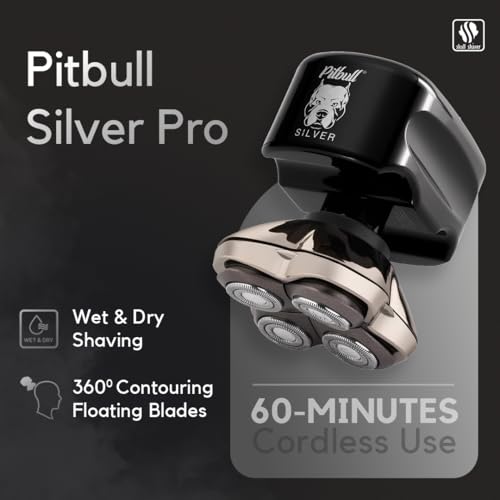 Skull Shaver Pitbull Silver PRO SX5 :Electric Head Shaver for Men, Wet & Dry Bald Head Shaver with Ergonomic Design - Perfect Grooming Kit & Gift for Men - Image 2