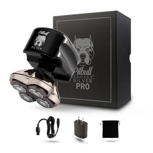 Skull Shaver Pitbull Silver PRO SX5 :Electric Head Shaver for Men, Wet & Dry Bald Head Shaver with Ergonomic Design - Perfect Grooming Kit & Gift for Men - Image 1