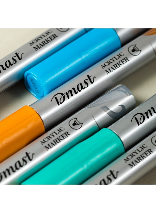 Dmast Deli Dmast EC350 Acrylic Marker Set – 6 Metallic Colors, Tip 2mm, Strong Coverage, Waterproof, Works on Multiple Surfaces - Image 5