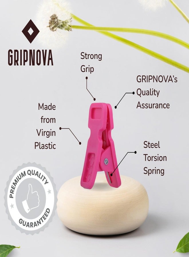 GRIPNOVA 24 Pcs Premium Cloth Clips for Drying Clothes | Heavy-Duty Multipurpose Clothes Pegs (Rainbow Clip) | Strong, Durable Clips for Indoor & Outdoor Use (Medium Size, 24, Piece) - Image 5