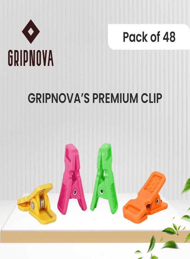GRIPNOVA 24 Pcs Premium Cloth Clips for Drying Clothes | Heavy-Duty Multipurpose Clothes Pegs (Rainbow Clip) | Strong, Durable Clips for Indoor & Outdoor Use (Medium Size, 24, Piece) - Image 3