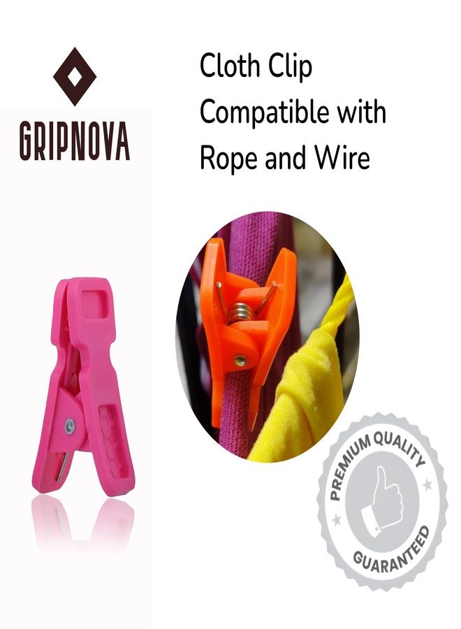 GRIPNOVA 24 Pcs Premium Cloth Clips for Drying Clothes | Heavy-Duty Multipurpose Clothes Pegs (Rainbow Clip) | Strong, Durable Clips for Indoor & Outdoor Use (Medium Size, 24, Piece) - Image 4