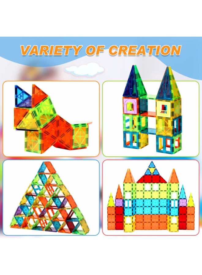 50 PCS Magnetic Tiles for Kids Ages 3+ – STEM Educational Construction Blocks – Creative 3D Magnetic Kids Toys And Games for Boys & Girls – Safe & Durable Gift Idea - Image 4