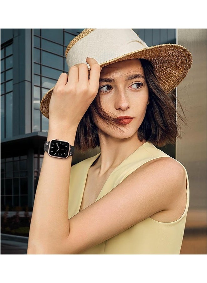 كينسو حزام ساعة Apple Watch، أشرطة منقوشة بالزهور متوافقة مع سوار ساعة Apple Watch 38 مم 40 مم 41 مم 42 مم للنساء، أشرطة iWatch زهور لطيفة، حزام رياضي ناعم من السيليكون لسلسلة iWatch SE 10 9 8 7 6 5 4 3 Ultra - Image 5