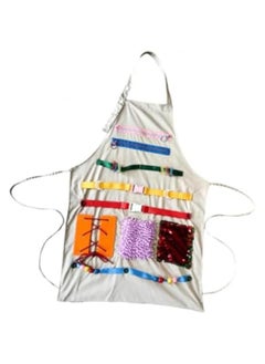 Generic Sensory Apron Sensory Blanket, Hand Exerciser Convenient,Gift,Fidget Blanket Activity Apron for Memory Loss Patients, White  - Image 1