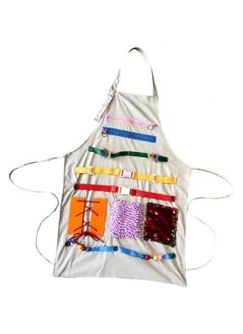 Sensory Apron Sensory Blanket, Hand Exerciser Convenient,Gift,Fidget Blanket Activity Apron for Memory Loss Patients, White