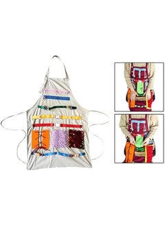 Generic Sensory Apron Sensory Blanket, Hand Exerciser Convenient,Gift,Fidget Blanket Activity Apron for Memory Loss Patients, White  - Image 2