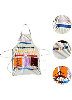 Generic Sensory Apron Sensory Blanket, Hand Exerciser Convenient,Gift,Fidget Blanket Activity Apron for Memory Loss Patients, White  - Image 3