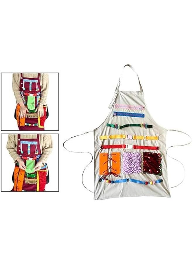 Generic - Sensory Apron Sensory Blanket, Hand Exerciser Convenient,Gift,Fidget Blanket Activity Apron for Memory Loss Patients, White - Image 1