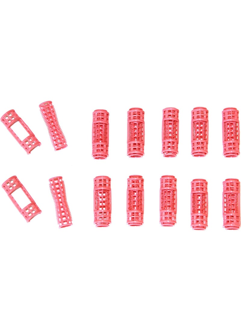 Le Salon 12pc Small Mini Tiny Snap On ClipOn Hair Rollers PINK 
