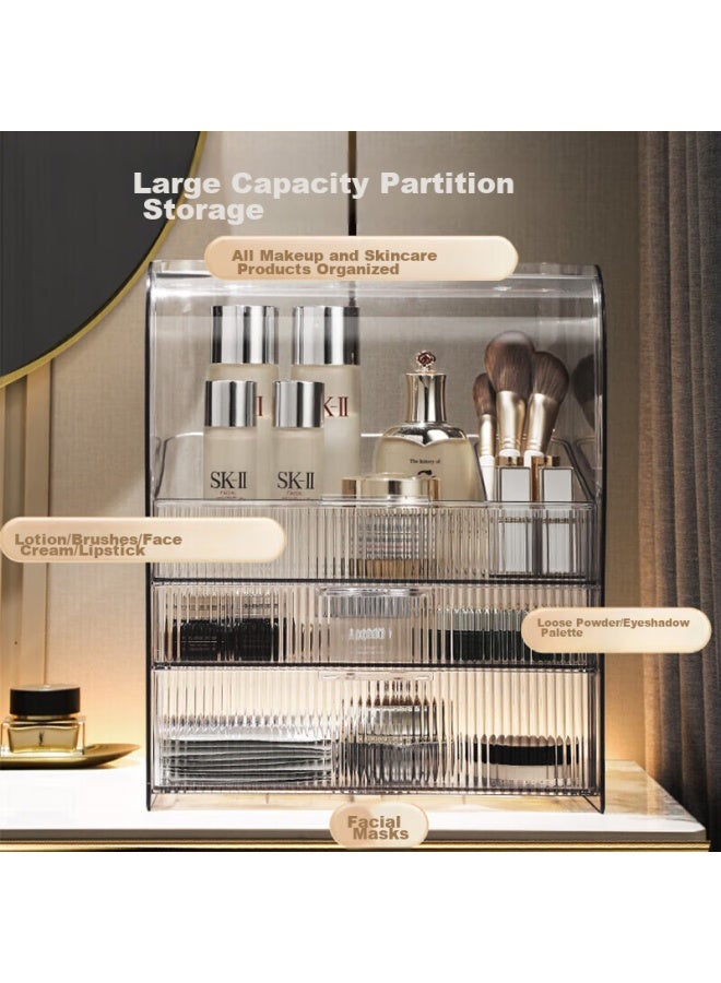 Eachy Cosmetic Storage Box, Birthday Gift, Dust-proof, Extra Large Capacity, Cosmetic Organizer, Acrylic Transparent White - Image 2