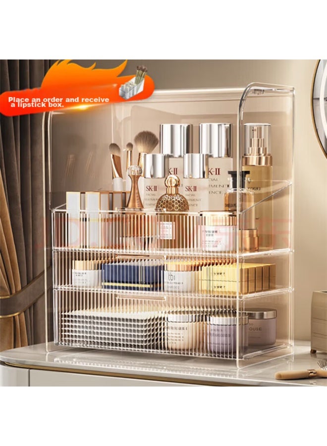 Eachy Cosmetic Storage Box, Birthday Gift, Dust-proof, Extra Large Capacity, Cosmetic Organizer, Acrylic Transparent White - Image 5
