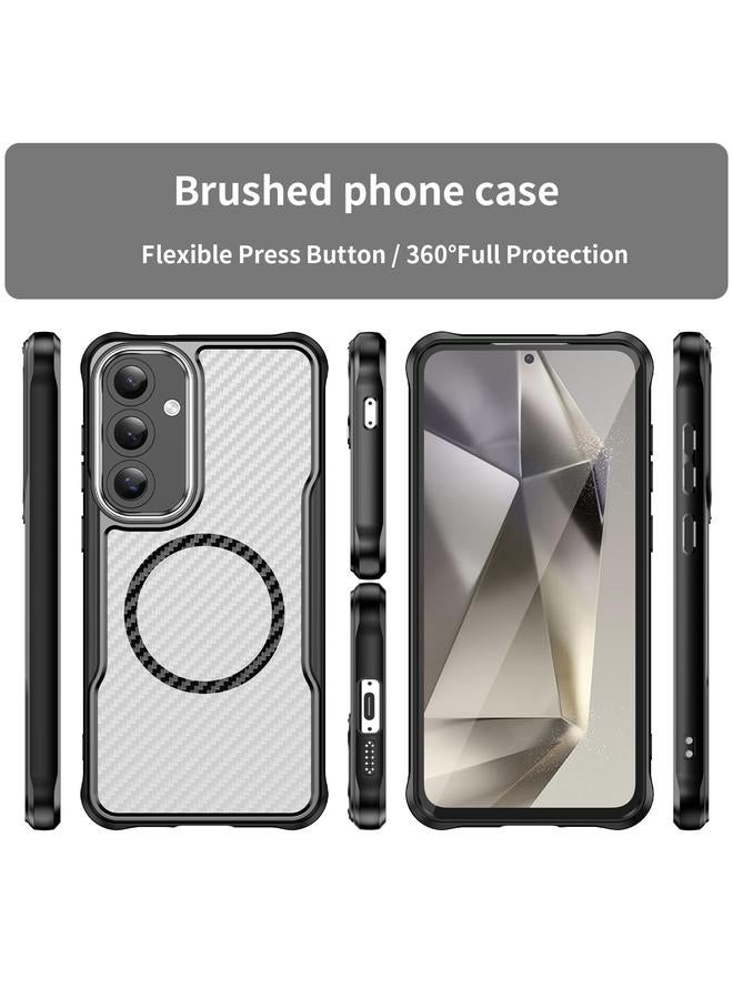 S-TOP Case For Samsung Galaxy S24+ 5G Carbon Fiber Texture MagSafe Translucent Phone Case - Image 3