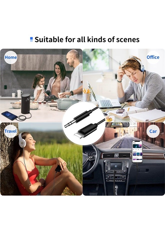 iSkey Aux Cord for iPhone, 3.5mm Aux Cable for Car Compatible with iPhone 13 12 11 XS XRx8 7 6 iPad iPod for Car Home Stereo, Speaker, Headphone, Support All iOS Version - 3.3ft (Black) - Image 3