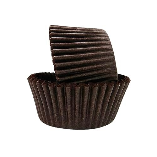 Regency Wraps Greaseproof Professional Grade Baking Cups Pack of 40 Standard Liners Brown Solid for Cupcakes Muffins Candy Non Stick