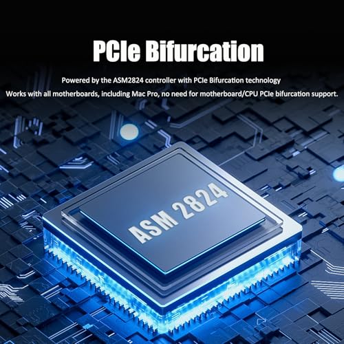 GLOTRENDS PA40 Quad M.2 NVMe to PCIe 3.0 X8 Adapter with PCIe Bifurcation, Setup Soft M.2 NVMe RAID via OS Tool (Support 22110/2280 Size) - Image 5
