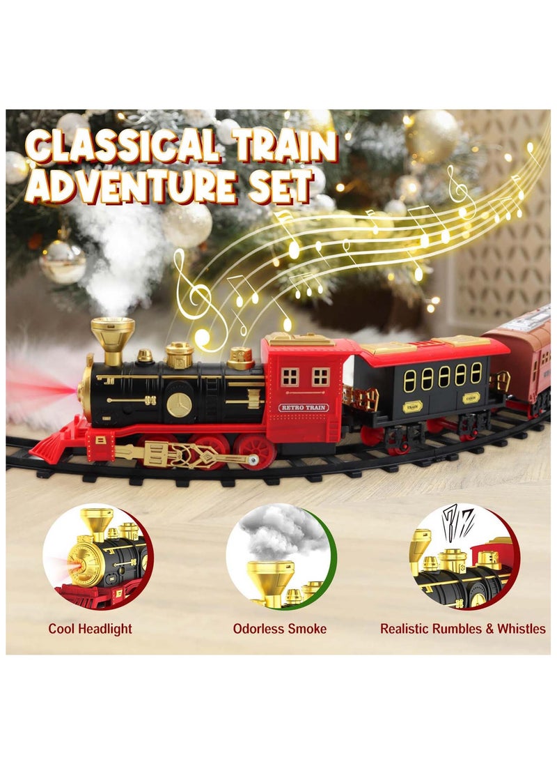 Beauenty Electric Train Set for Toddlers Age 3-5 Year Old, Toy Train Set with Steam Engine,  Train Set with Long Track Lights Sound for Boys Girls Holiday Decoration  - Image 3