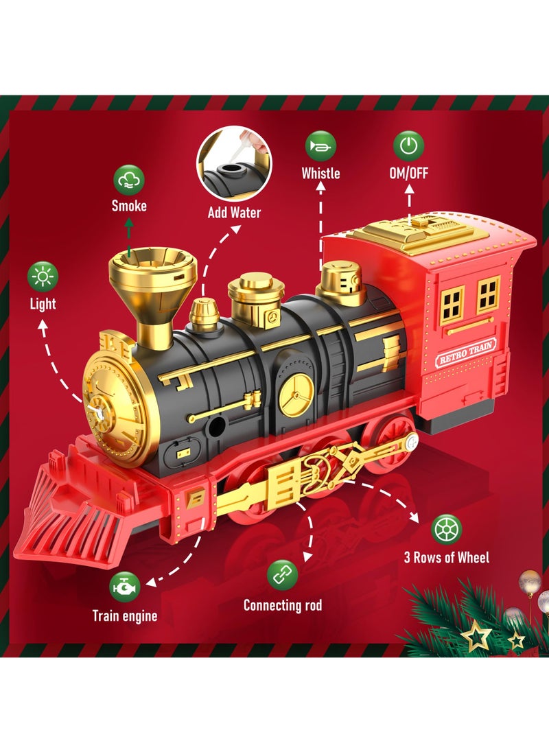 Beauenty Electric Train Set for Toddlers Age 3-5 Year Old, Toy Train Set with Steam Engine,  Train Set with Long Track Lights Sound for Boys Girls Holiday Decoration  - Image 4
