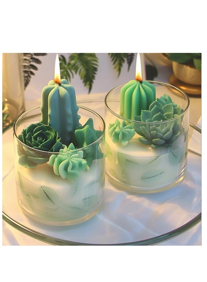 OASIS-TH 10 Packs Succulent Silicone Mold, DIY Cactus Flower Resin Casting Molds 3D Resin Crafts for Cake Decorating, Handmade Candle, Epoxy Resin, Polymer Clay, Fondant, Wax, Etc  - Image 2