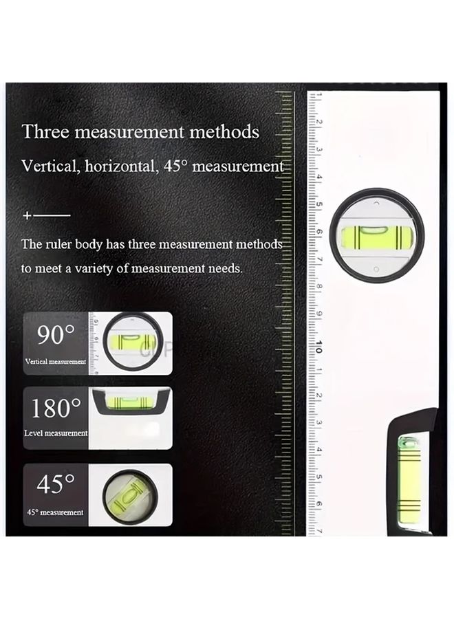 Solid Cast Aluminum Strong Magnetic Adjustable Bubble Level Ruler For DIY Construction Office Use - Image 4