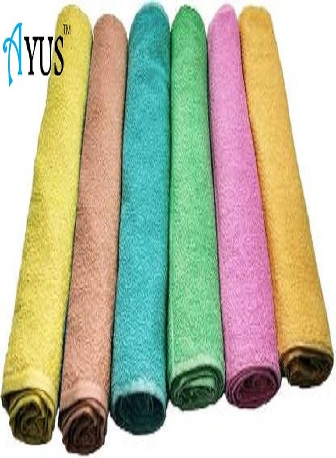 Ayus Cotton Hand Towel 450 GSM, Multicolor (Pink, Green, Blue, Orange, Yellow, Brown) Ultra Soft and Super Absorbent (Set of 6) - Image 5
