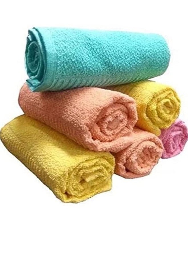 Ayus Cotton Hand Towel 450 GSM, Multicolor (Pink, Green, Blue, Orange, Yellow, Brown) Ultra Soft and Super Absorbent (Set of 6) - Image 3