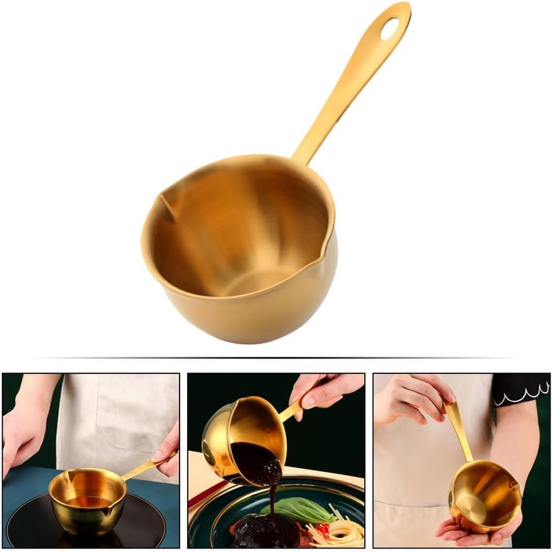 Stainless Steel Sauce Pan Small Metal Pot with Handle, Mini Pour Oil Wok for Cooking Milk, Chocolate, and Sauces, Kitchen Multipurpose Saucepan for Home Use - Image 3